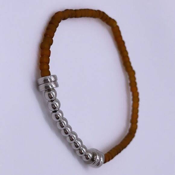 Wool + Pepper Co. Matte Brown & Silver Bracelet - Picture 4 of 4